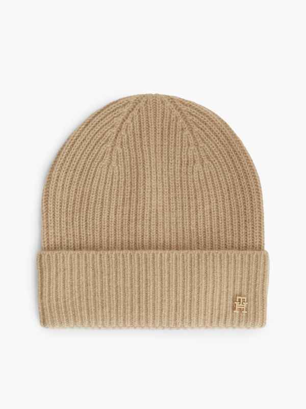Monogram Hardware Cashmere Beanie — Horseradish