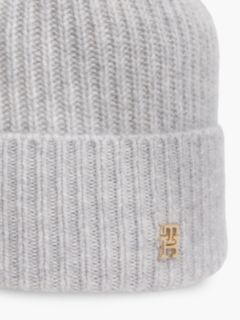 Monogram Hardware Cashmere Beanie — Light Grey Heather 3