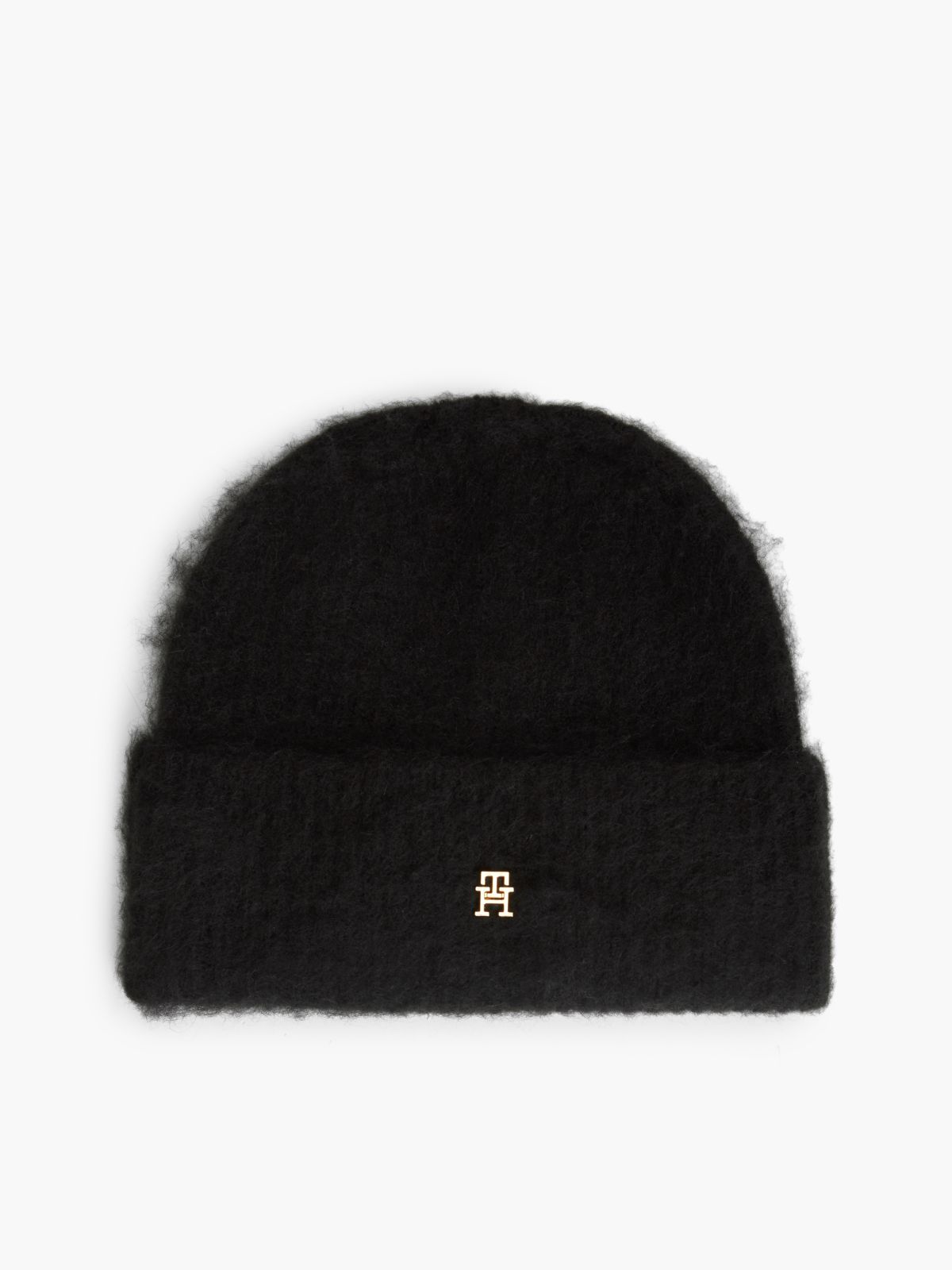 Monogram Knit Beanie — Black