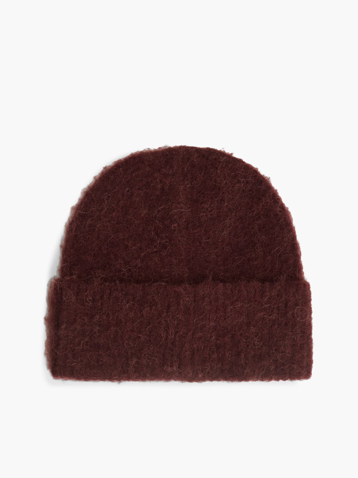 Monogram Knit Beanie — Deep Burgundy