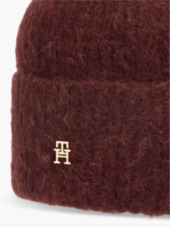 Monogram Knit Beanie — Deep Burgundy 3