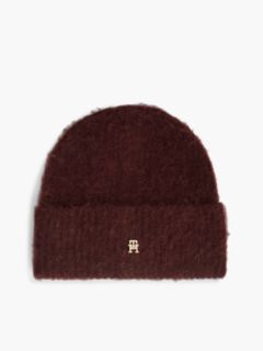 Monogram Knit Beanie — Deep Burgundy 1