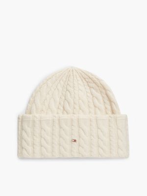 Lightweight Cable Knit Beanie, Sugarcane