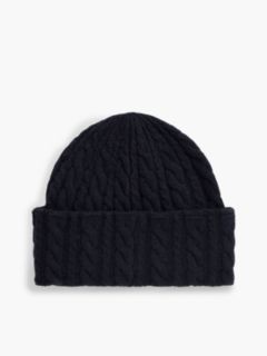 Lightweight Cable Knit Beanie — Space Blue 2