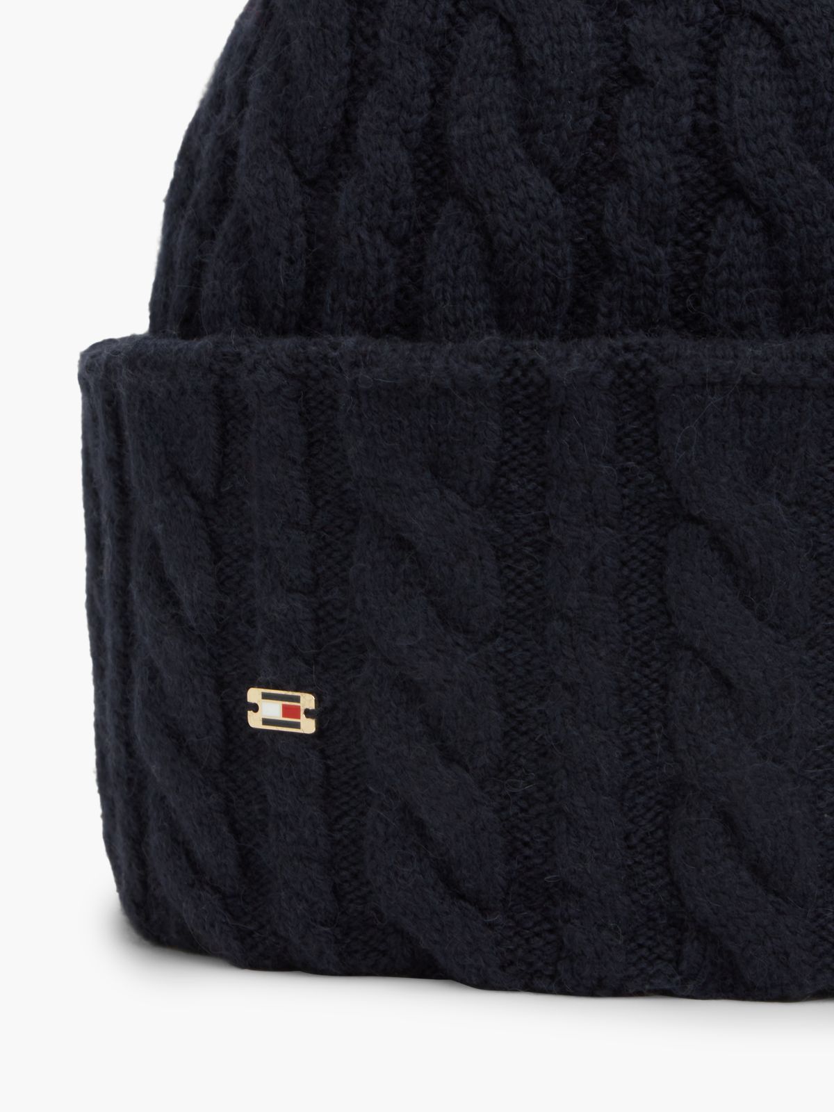 Lightweight Cable Knit Beanie — Space Blue