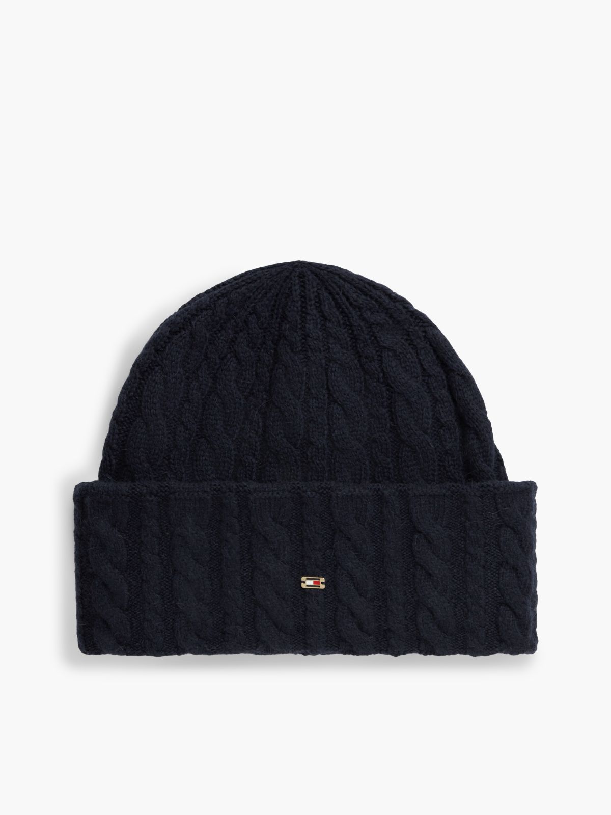 Lightweight Cable Knit Beanie — Space Blue