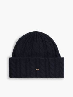 Lightweight Cable Knit Beanie — Space Blue 1