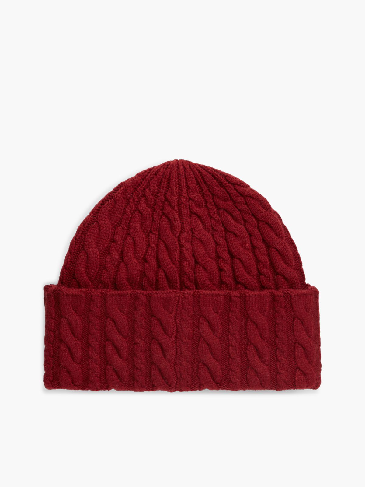 Lightweight Cable Knit Beanie — Autumn Red