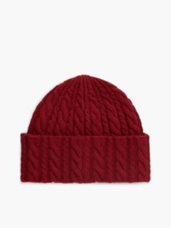 Lightweight Cable Knit Beanie — Autumn Red 2