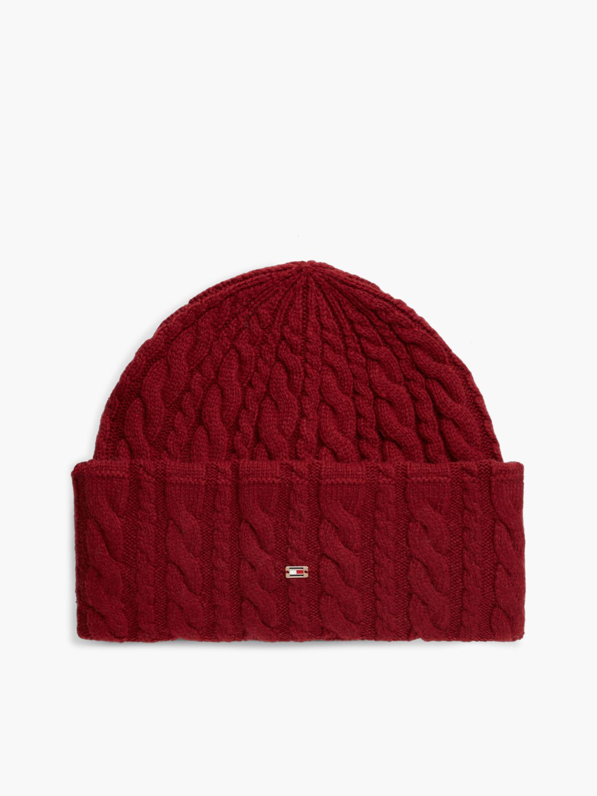Lightweight Cable Knit Beanie — Autumn Red
