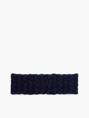 Женские аксессуары для волос Tommy Hilfiger Twisted Cable Knit Headband, цвет: Космический синий — фото 2