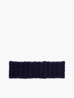 Twisted Cable Knit Headband — Space Blue 2