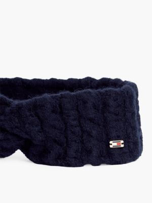 Женские аксессуары для волос Tommy Hilfiger Twisted Cable Knit Headband, цвет: Космический синий — фото 3