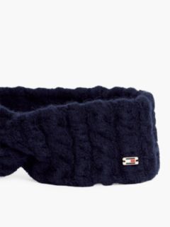 Twisted Cable Knit Headband — Space Blue 3
