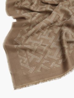Jacquard Monogram Scarf — Rich Walnut 2
