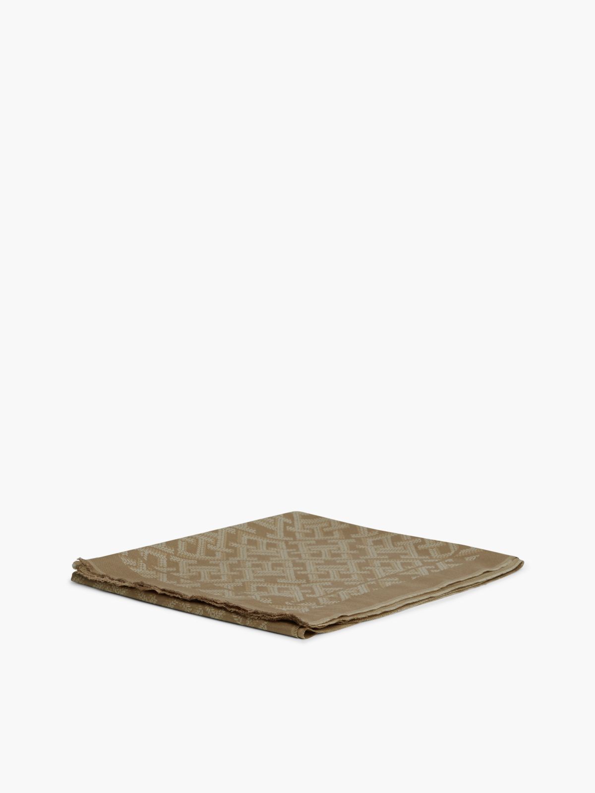Jacquard Monogram Scarf — Rich Walnut