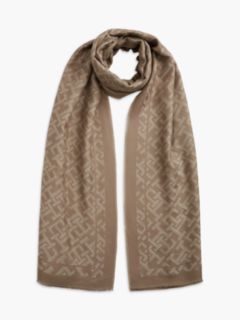 Jacquard Monogram Scarf — Rich Walnut 1