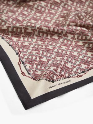 Женский шарф Tommy Hilfiger Allover Monogram Silk, цвет: Красный глиняный — фото 2