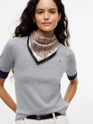 Женский шарф Tommy Hilfiger Allover Monogram Silk, цвет: Красный глиняный — фото 4