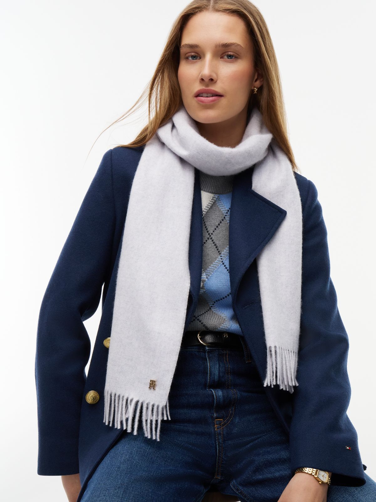 Cashmere Scarf — Light Grey Heather