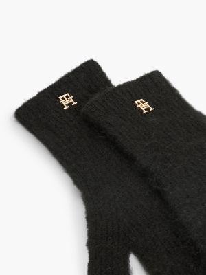 Женские перчатки Tommy Hilfiger Wool-Blend Knit Glove, цвет: Чёрный — фото 2