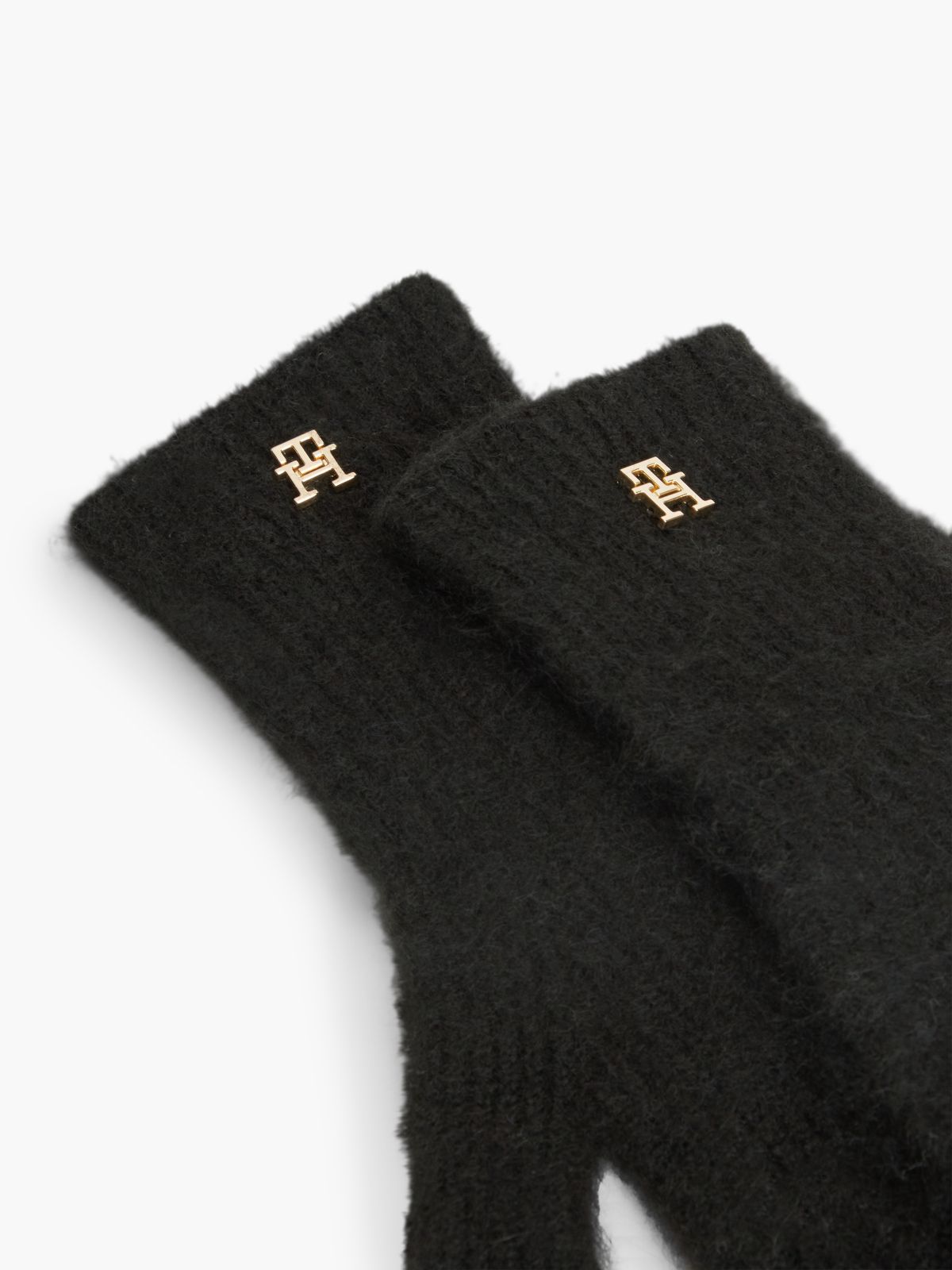 Wool-Blend Knit Glove — Black