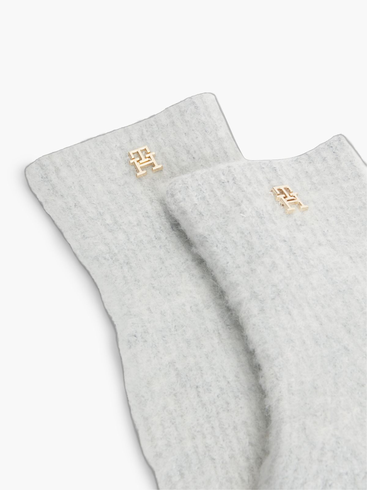 Wool-Blend Knit Glove — Light Grey Heather