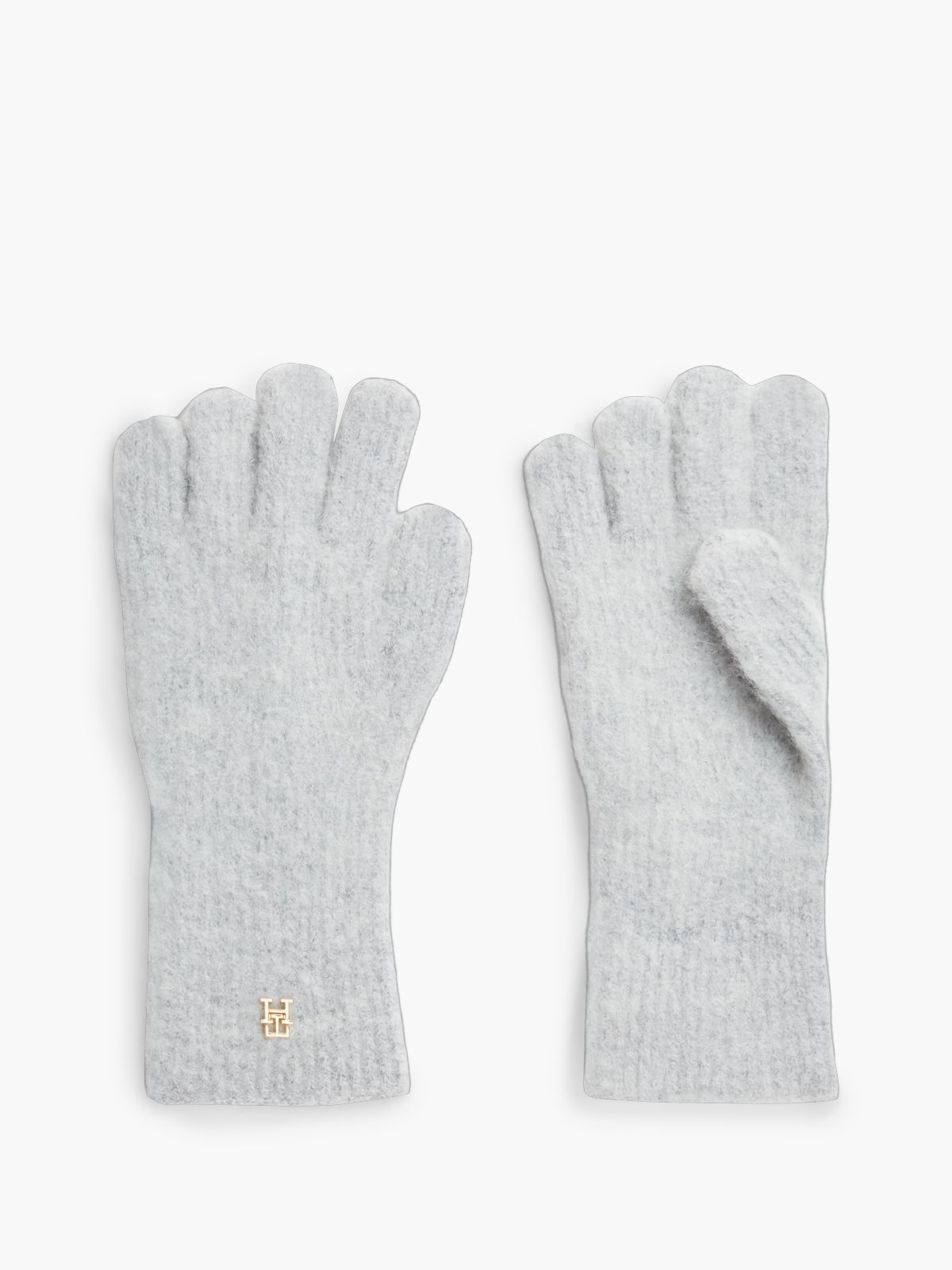 Wool-Blend Knit Glove — Light Grey Heather