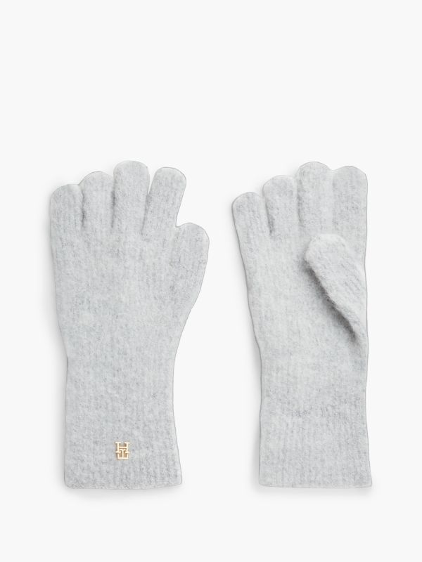 Wool-Blend Knit Glove — Light Grey Heather