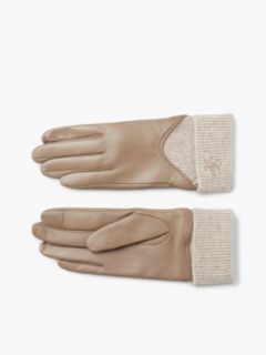 Leather & Rib-Knit Wool Glove — Tundra Moss 2