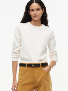 Monogram Buckle Reversible Leather Belt — Black Cognac 9