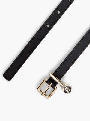Женский ремень Tommy Hilfiger Monogram Padlock Charm Leather Belt, цвет: Чёрный — фото 2