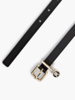 Monogram Padlock Charm Leather Belt — Black 2