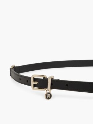Женский ремень Tommy Hilfiger Monogram Padlock Charm Leather Belt, цвет: Чёрный — фото 3