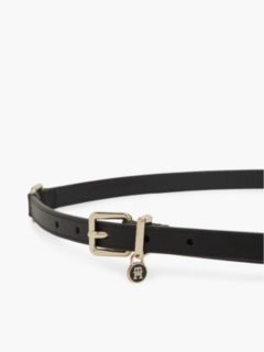Monogram Padlock Charm Leather Belt — Black 3