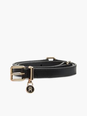 Женский ремень Tommy Hilfiger Monogram Padlock Charm Leather Belt, цвет: Чёрный — фото 4