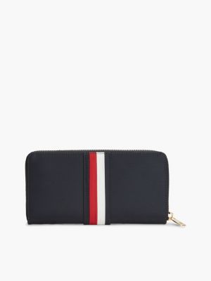 Женский кошелёк Tommy Hilfiger Signature Stripe Large Zip Wallet, цвет: Космический синий — фото 2