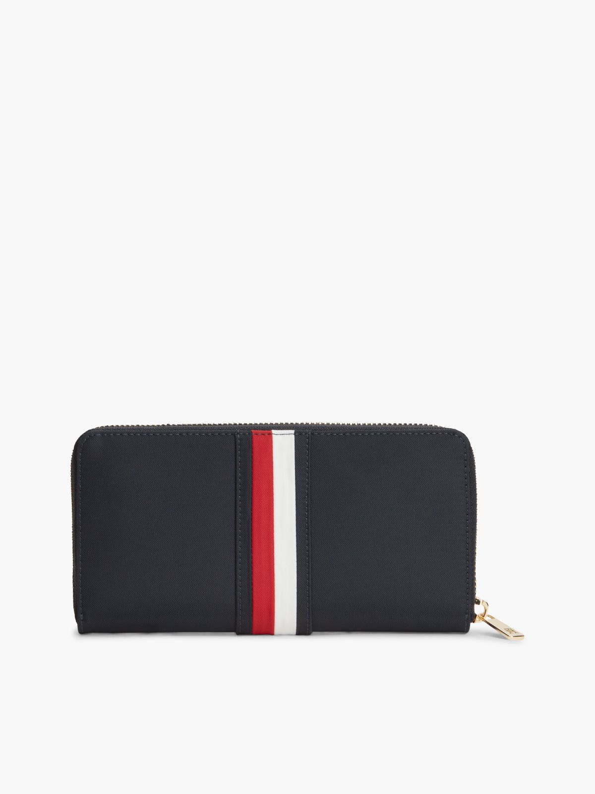 Signature Stripe Large Zip Wallet — Space Blue
