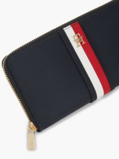 Signature Stripe Large Zip Wallet — Space Blue 4