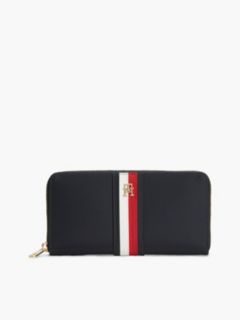 Signature Stripe Large Zip Wallet — Space Blue 1
