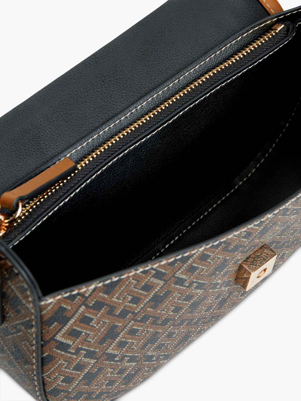 Allover Monogram Saddle Bag — Black Mix