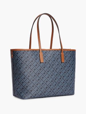 Женская сумка Tommy Hilfiger Signature Stripe Monogram, цвет: Космический синий — фото 3