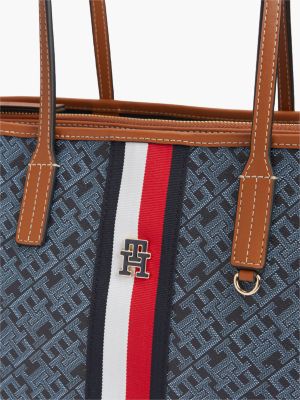 Женская сумка Tommy Hilfiger Signature Stripe Monogram, цвет: Космический синий — фото 4