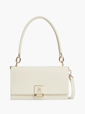 Monogram Flap-Closure Crossbody Bag, Soft Cream