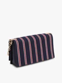 Varsity Stripe Chain Strap Crossbody Bag — Space Blue 3