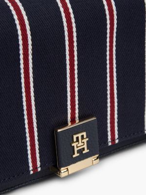 Женская сумка Tommy Hilfiger Varsity Stripe Chain Strap Crossbody, цвет: Космический синий — фото 5