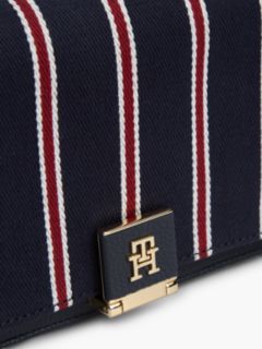 Varsity Stripe Chain Strap Crossbody Bag — Space Blue 5
