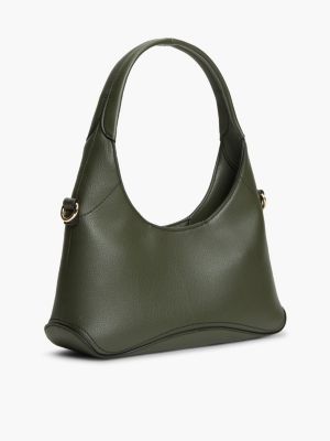 Женская сумка Tommy Hilfiger Monogram Mini Crescent, цвет: Тёмный оливковый — фото 3