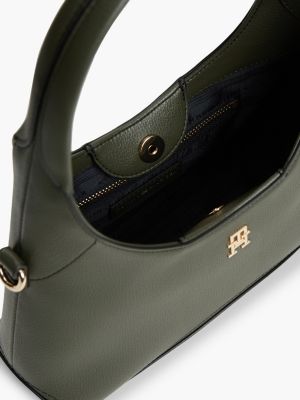Женская сумка Tommy Hilfiger Monogram Mini Crescent, цвет: Тёмный оливковый — фото 4