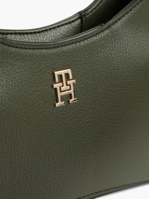 Женская сумка Tommy Hilfiger Monogram Mini Crescent, цвет: Тёмный оливковый — фото 5